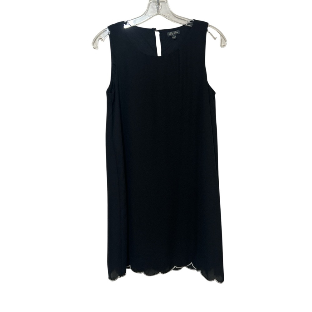 Lily Rose Scalloped Hem Sleeveless Mini Shift Dress